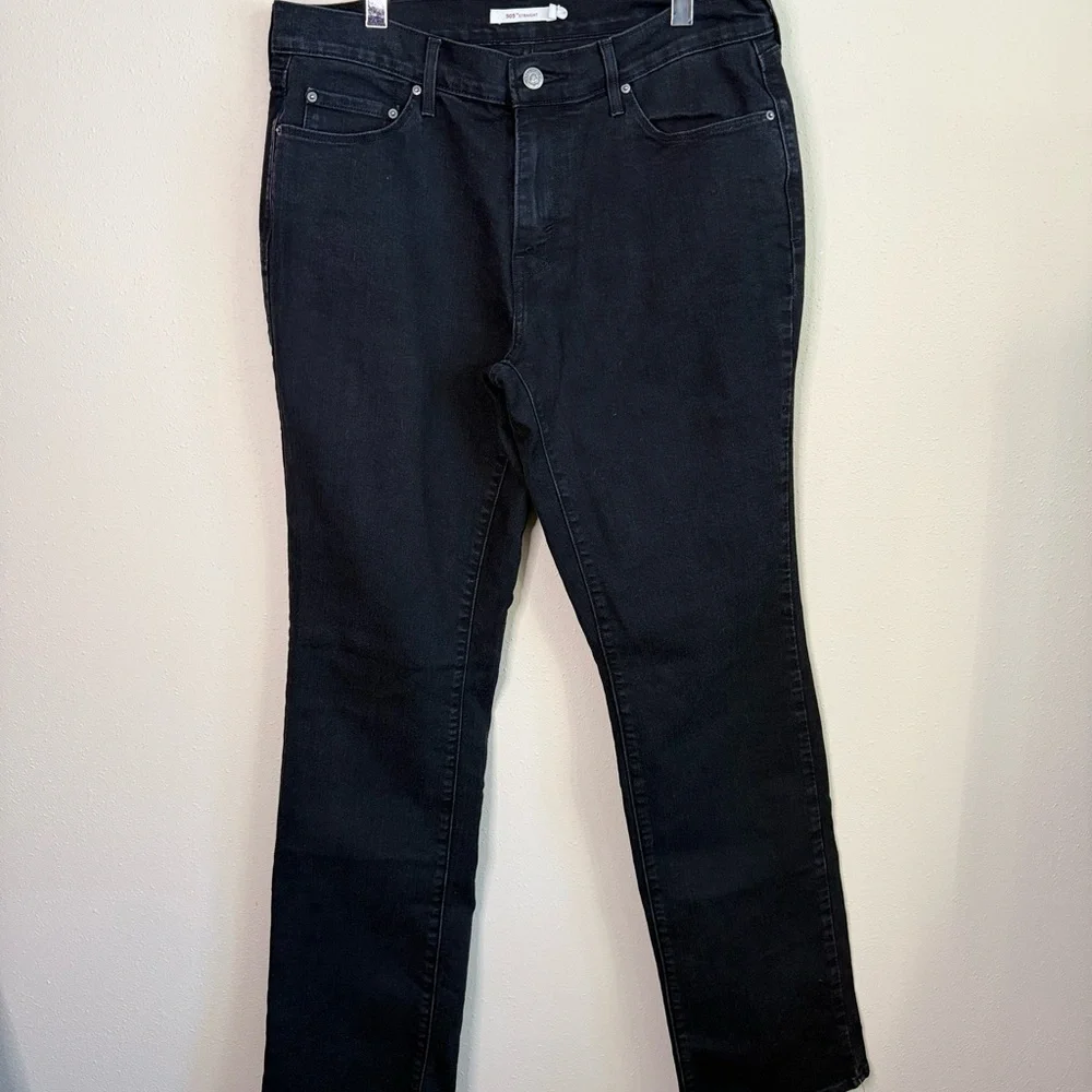Levi’s 505 Straight Leg Black Jeans Women’s Dark Wash Classic Denim W28